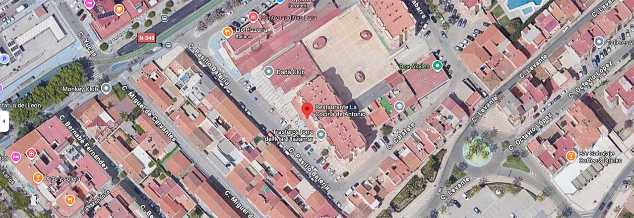 La Cocina de Antonio Mapa de ubicación de La Cocina de Antonio